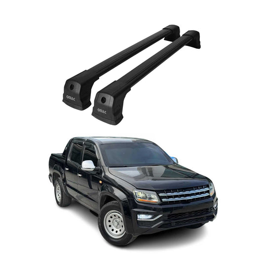 Portbagaj de plafon pentru VW Amarok mk1 2010-2022 75kg aluminiu negru 2 buc