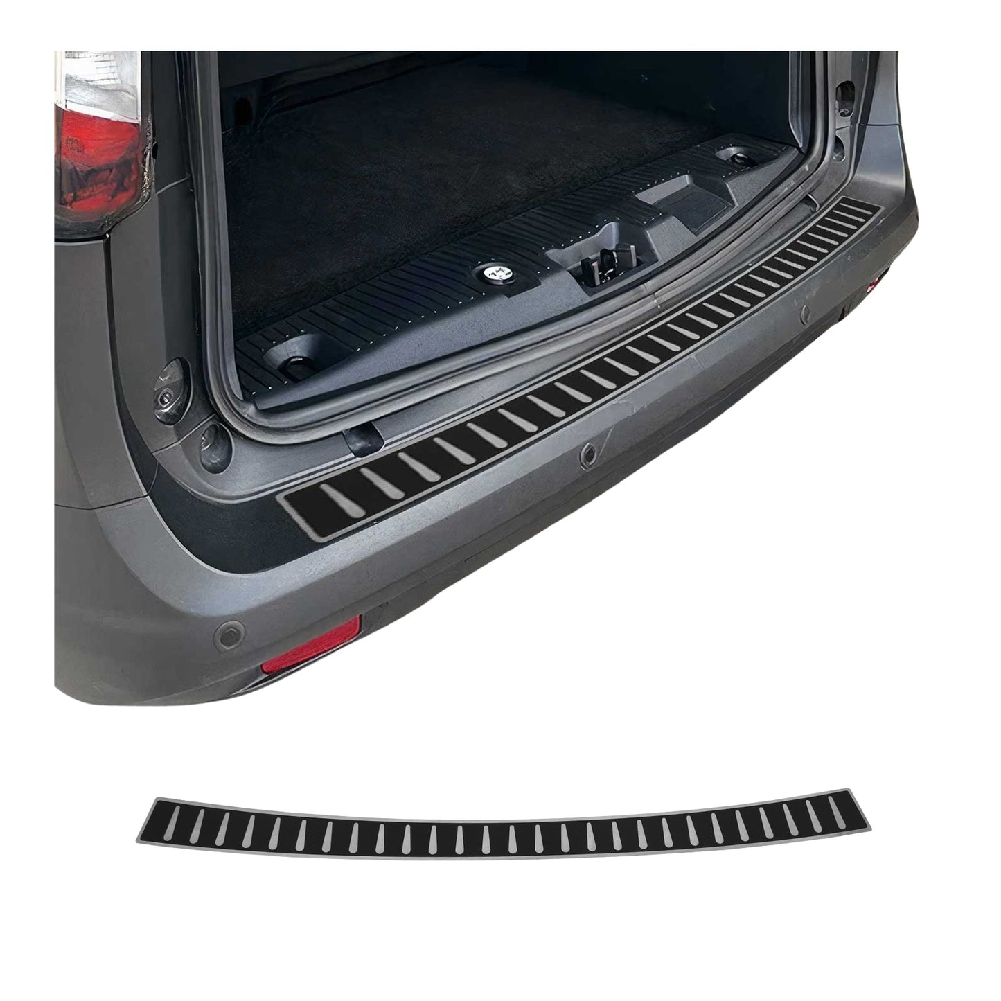 Ladekantenschutz für Ford Tourneo Courier 2023-2025 Edelstahl Carbon Foliert