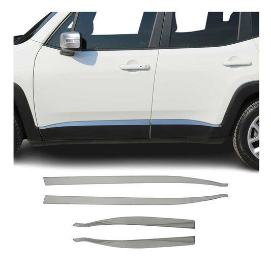 Ornamente laterale uși, benzi uși, bandă de protecție ușă pentru Jeep Renegade 2015-2024, cromate, 4x
