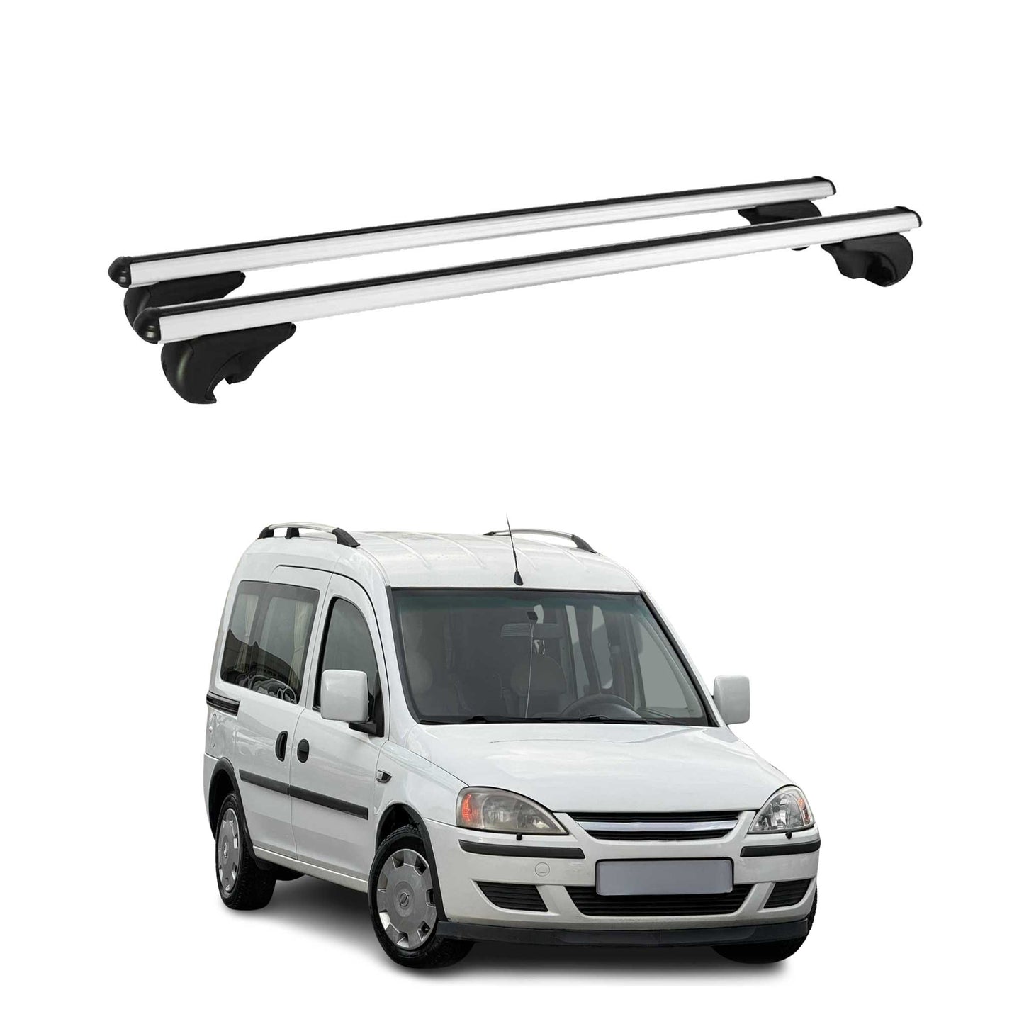 Dachträger Grundtäger für Opel Combo C 2001-2011 75kg Alu Silber 2 tlg