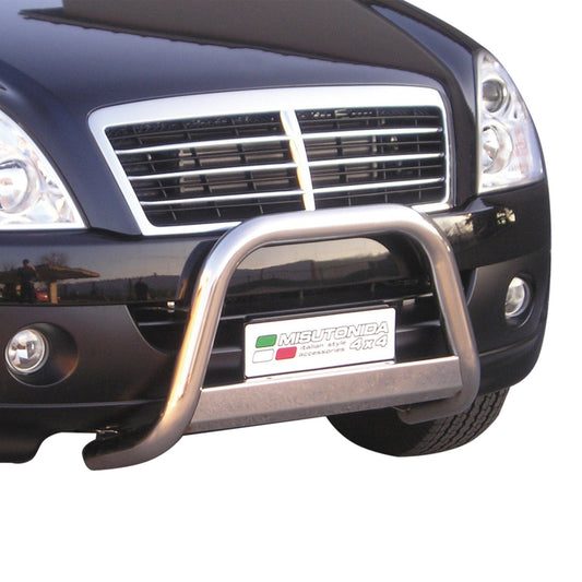 Bară de protecție/buton față pentru Ssangyong Rexton 2006-2012, ø63mm, oțel, argintiu
