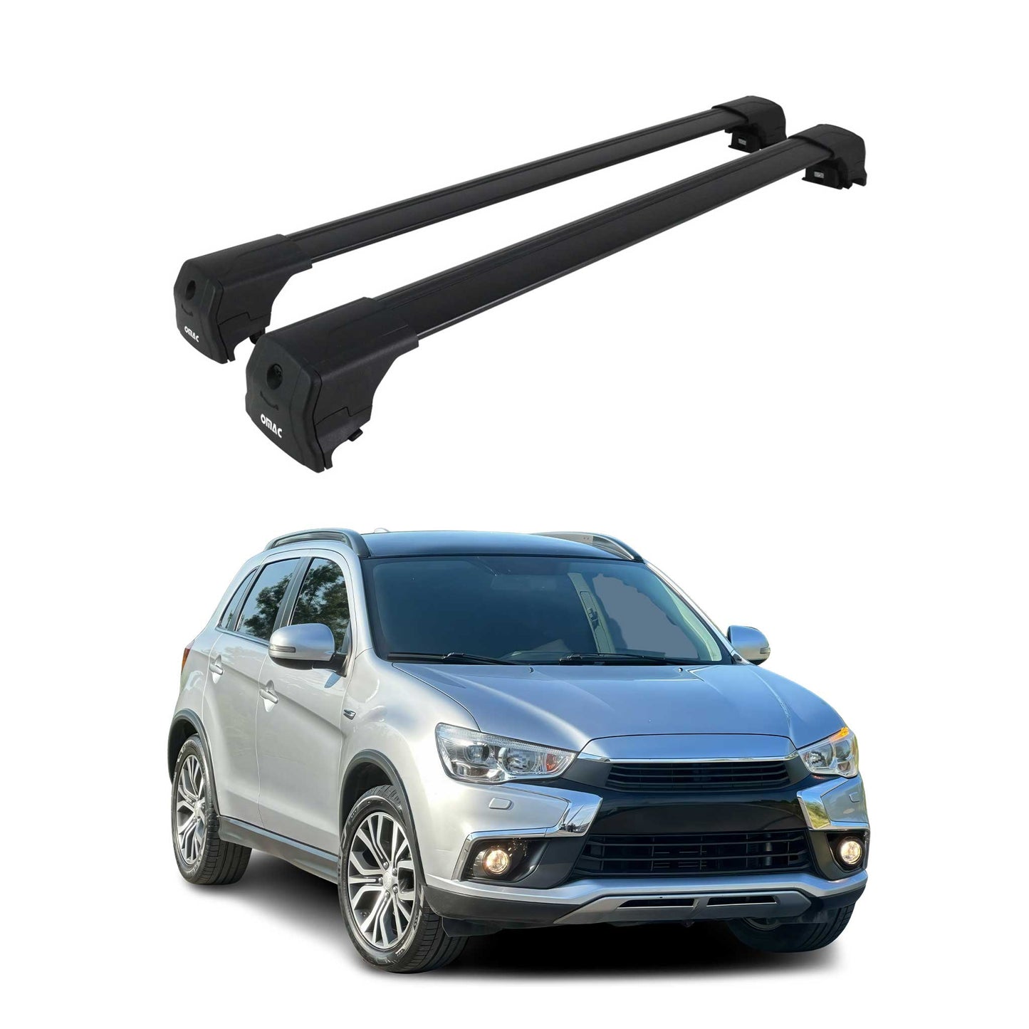 Portbagaj de plafon pentru Mitsubishi ASX 2010-2023 75kg aluminiu negru 2 buc