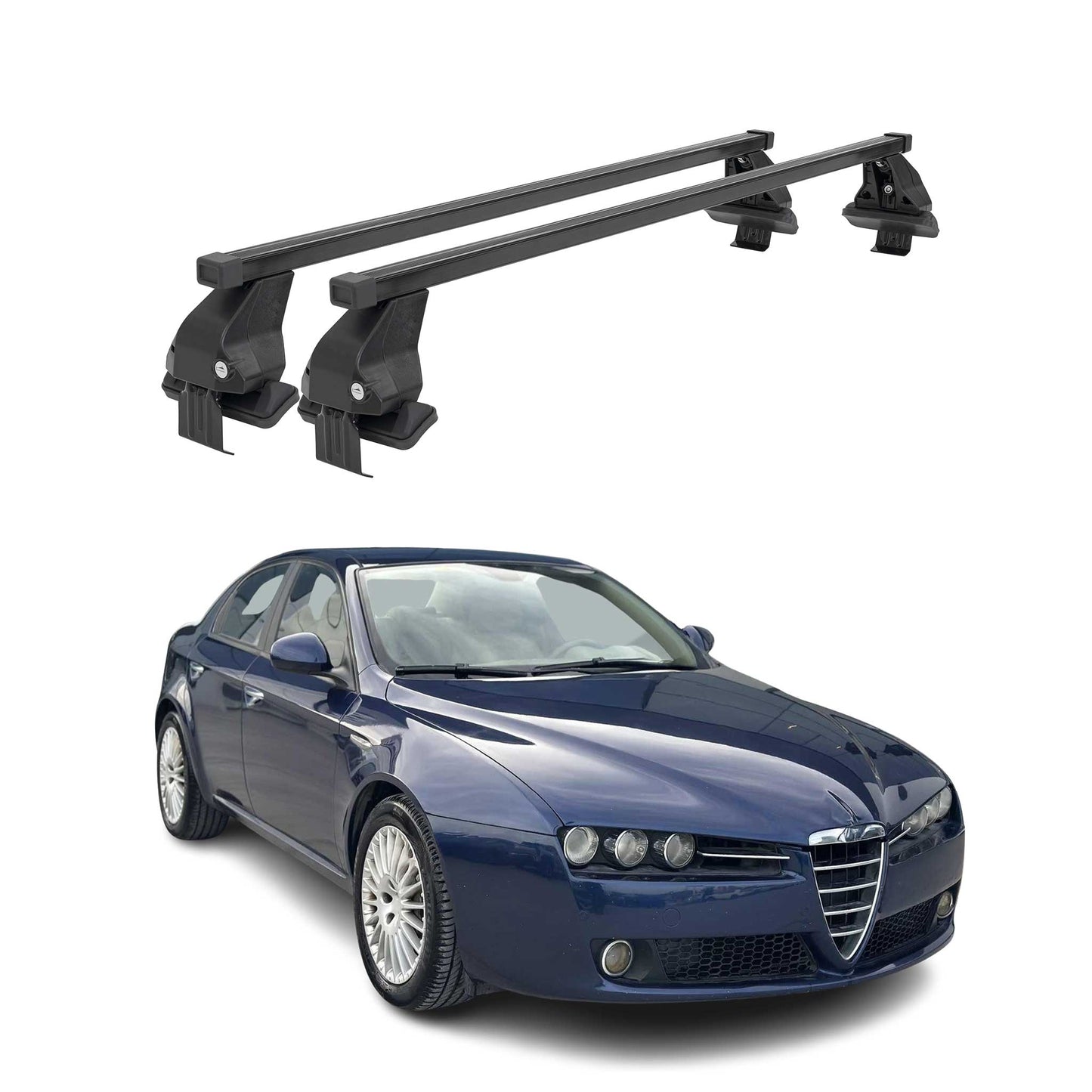 Menabo Dachträger Grundtäger für Alfa Romeo 159 Limo 2005-2011 50kg Schwarz 2x