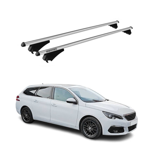 Menabo Dachträger für Peugeot 308 Kombi 2014-2021 75kg Aluminium Silber 2x