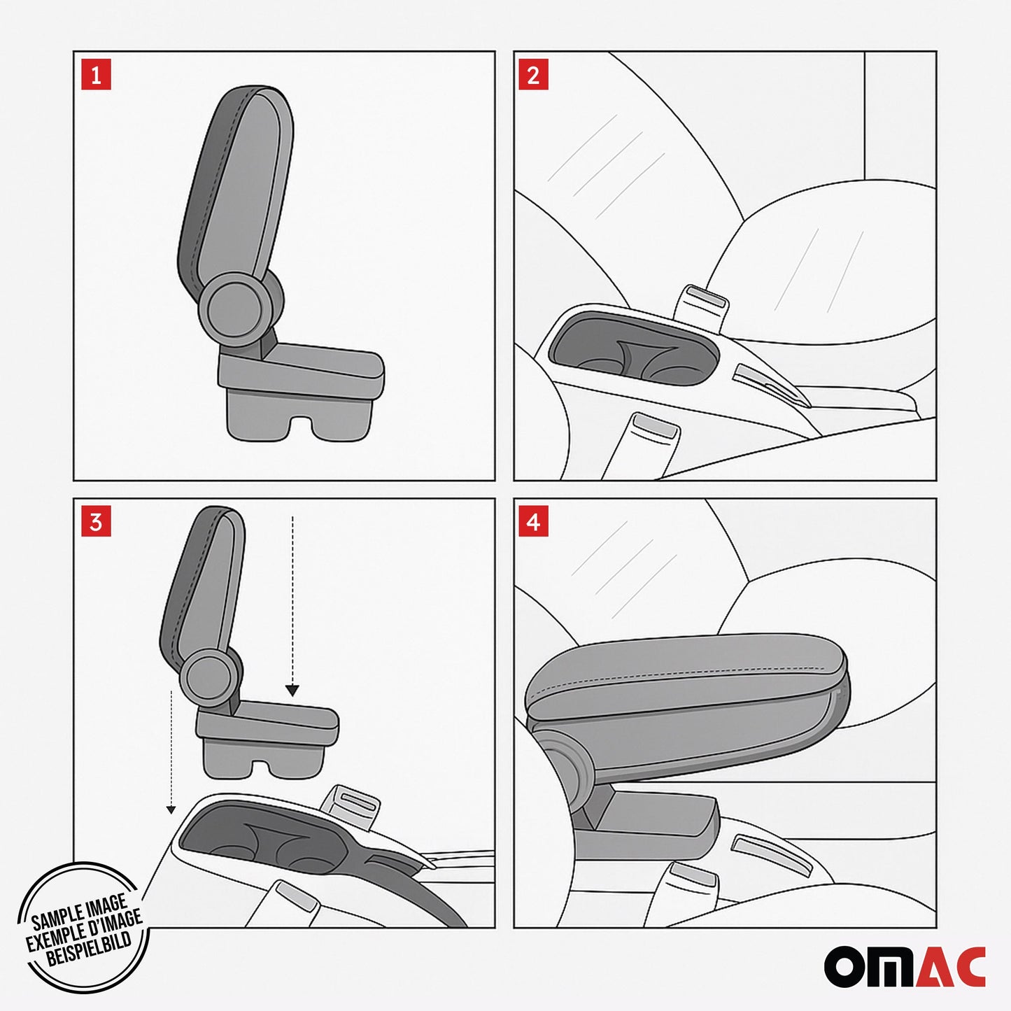 Cotieră centrală pentru Ford Fiesta 6 2008-2017, piele PU, ABS, neagră