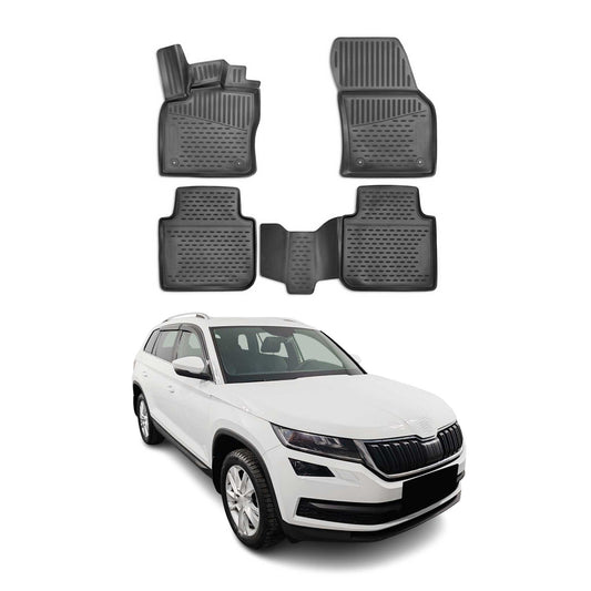2016-2021 Skoda Kodiaq Fußmatten TPE Schwarz 4 tlg