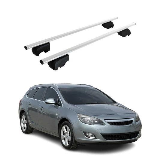 Dachträger Grundtäger für Opel Astra J Kombi 2010-2015 75kg Metall Silber 2 tlg