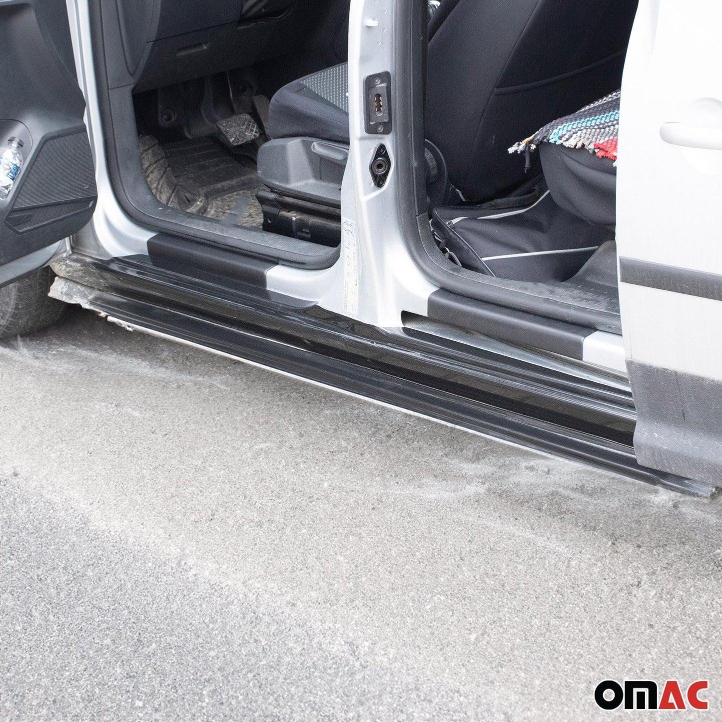 Ornamente prag uși pentru VW Caddy 2015-2021 ABS negru set 2 piese