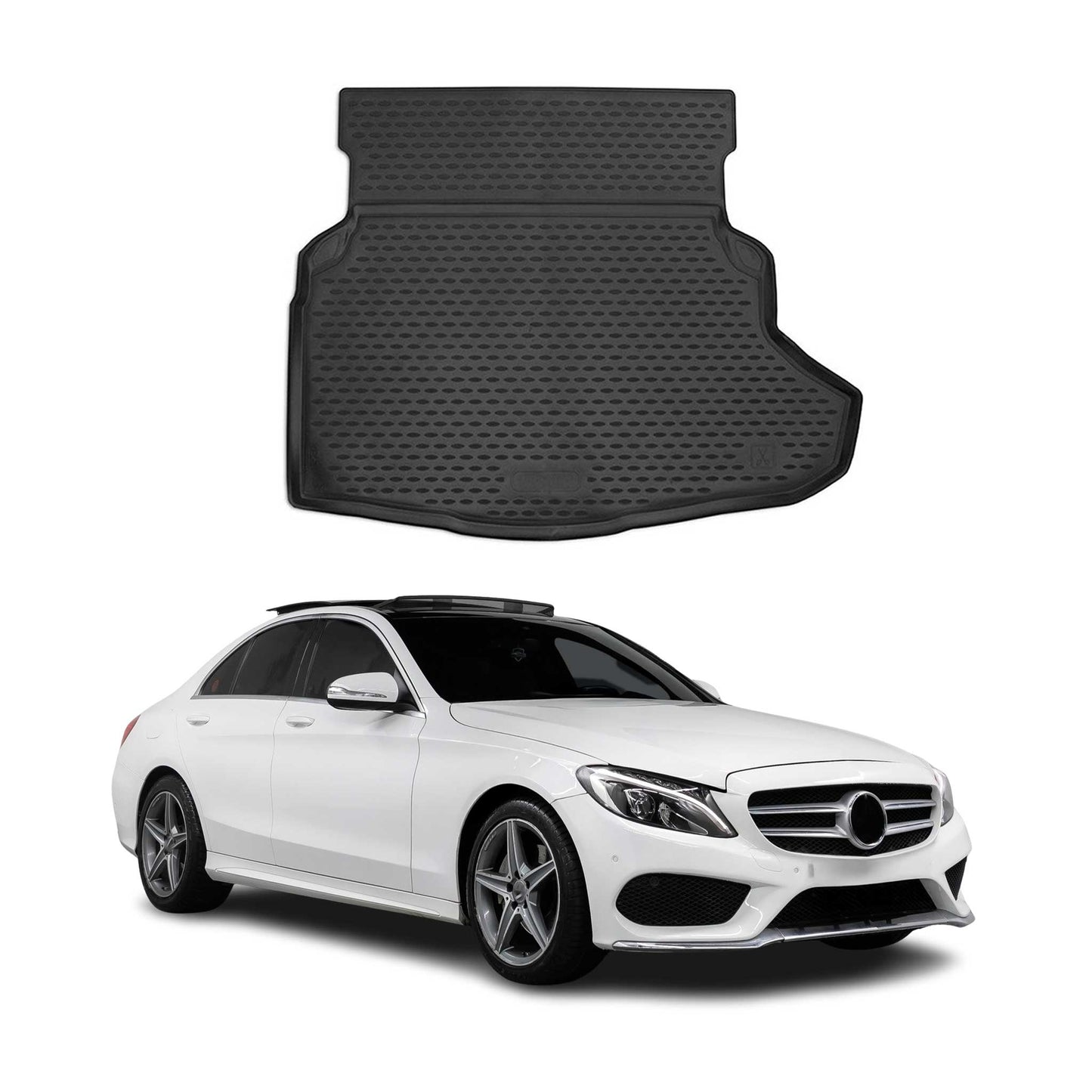 Kofferraummatte Kofferraumwanne für Mercedes C Klasse W205 2014-2021 Gummi TPE