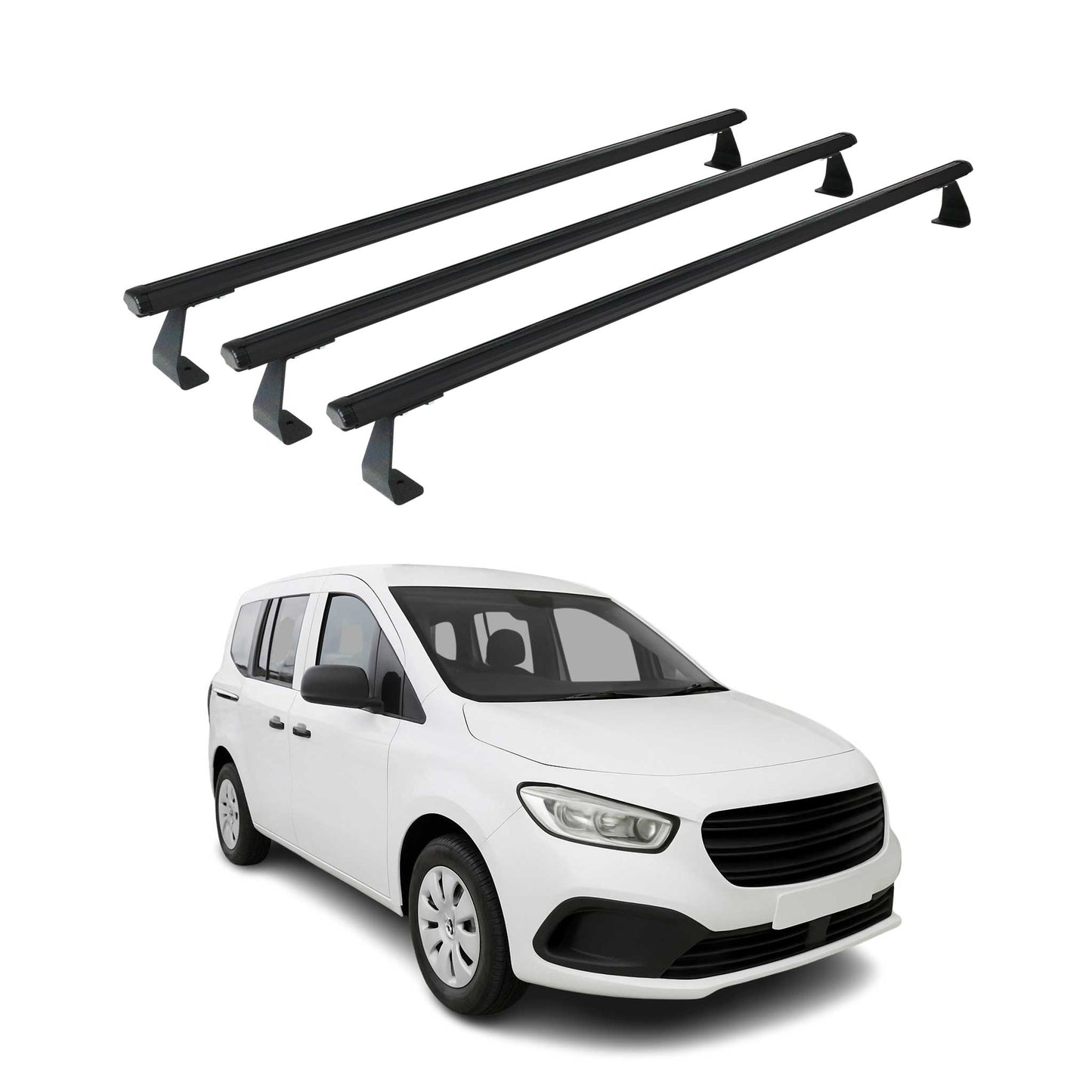 Portbagaj de plafon pentru Mercedes Citan W420 2021-2025 75kg aluminiu negru set 3 piese