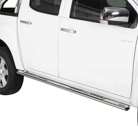 Stahl Seitenschweller Schwellerrohre für Isuzu D-Max Double Cab 2012-2019 Grau