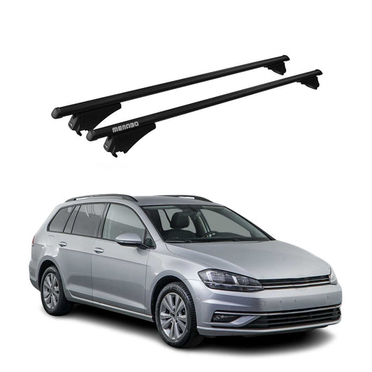 Menabo Dachträger Grundtäger für VW Golf VII 2013-2020 75kg Alu Schwarz 2 tlg