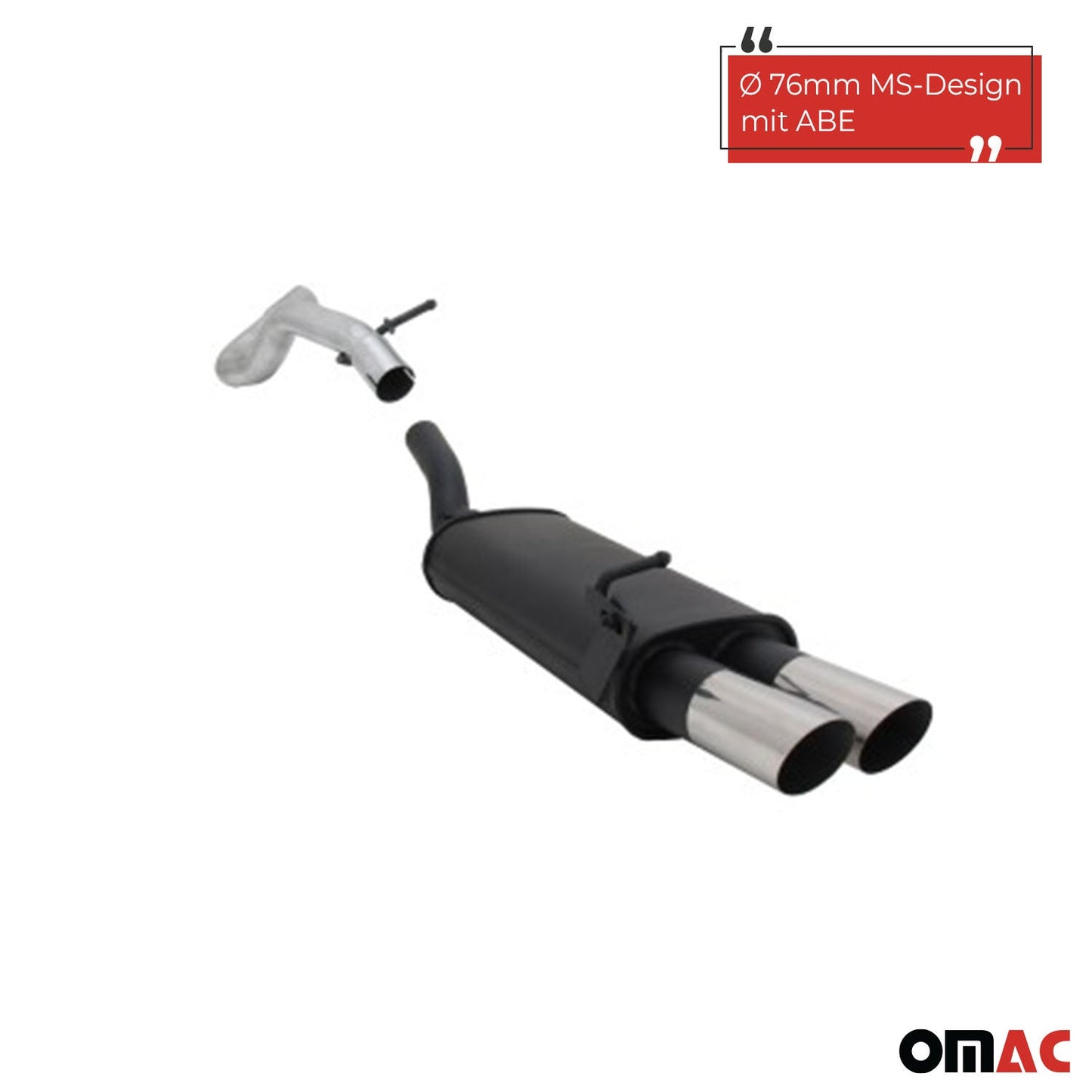 Novus Sportauspuff für Audi A3 Seat Leon VW Golf 4 New Beetle 2x76 MS-Design ABE
