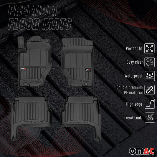 OMAC Gummi Fußmatten für Kia Sorento 2002-2009 Premium TPE Automatten Schwarz 4x