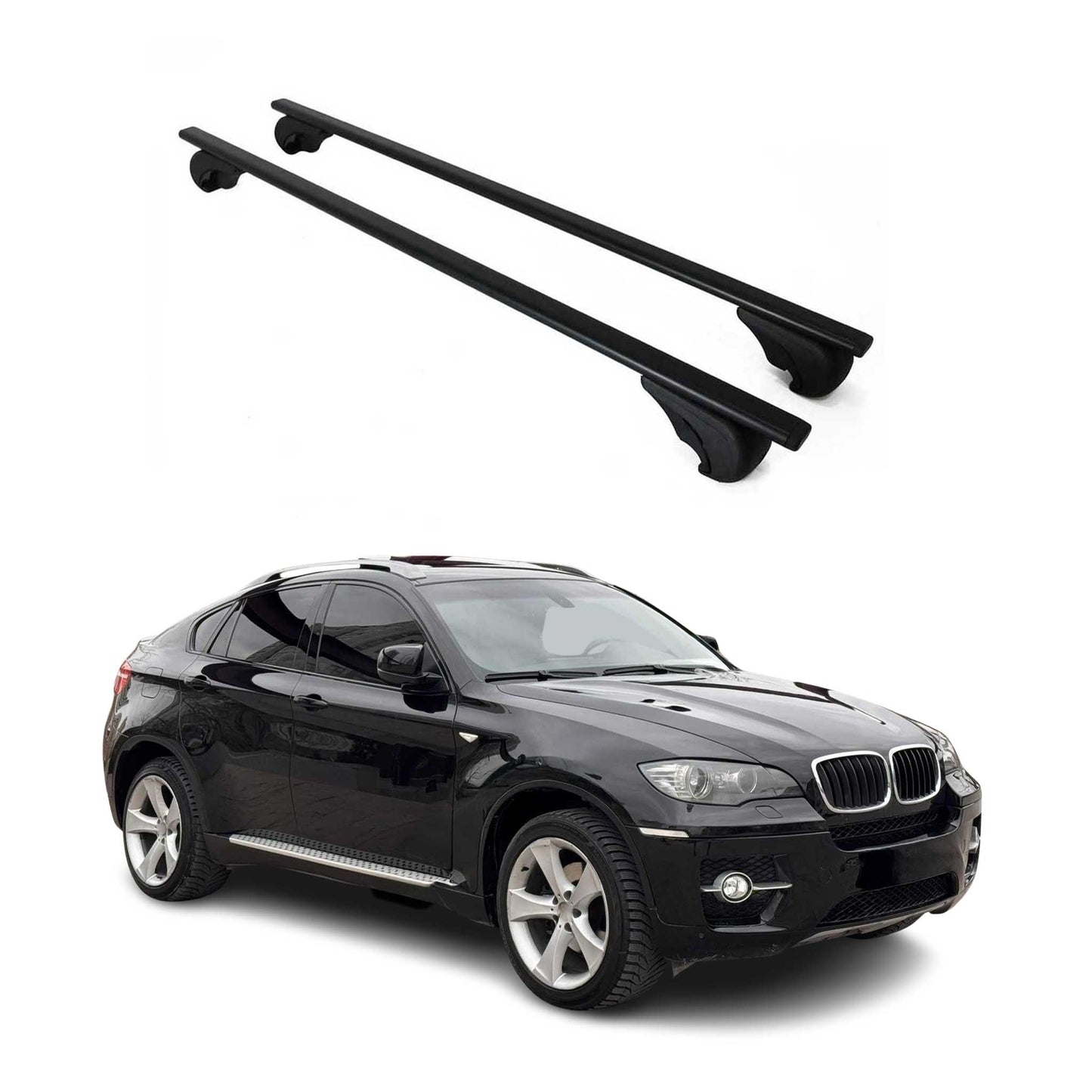 Portbagaj de plafon pentru BMW X6 E71 E72 2007-2014 75kg metal negru 2 buc