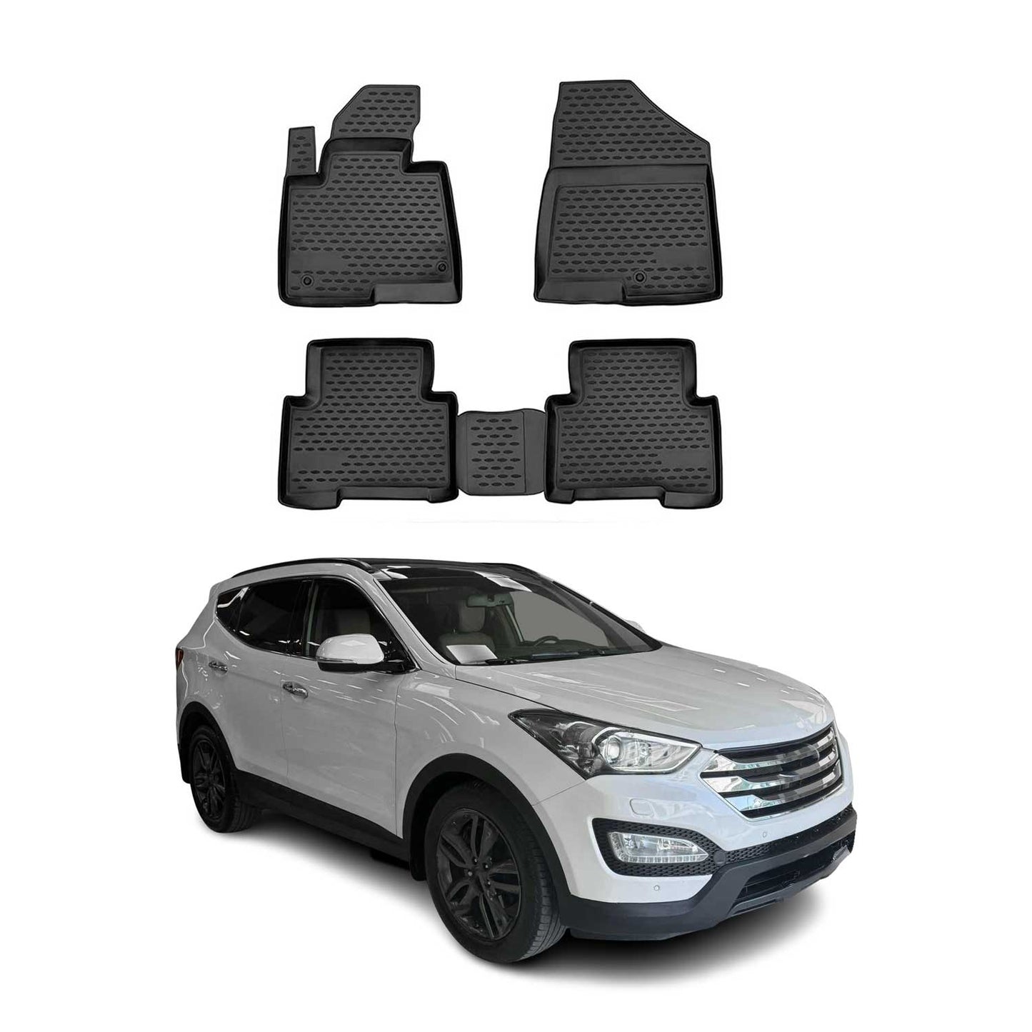 2012-2020 Hyundai Santa Fe Fußmatten TPE Schwarz 4 tlg