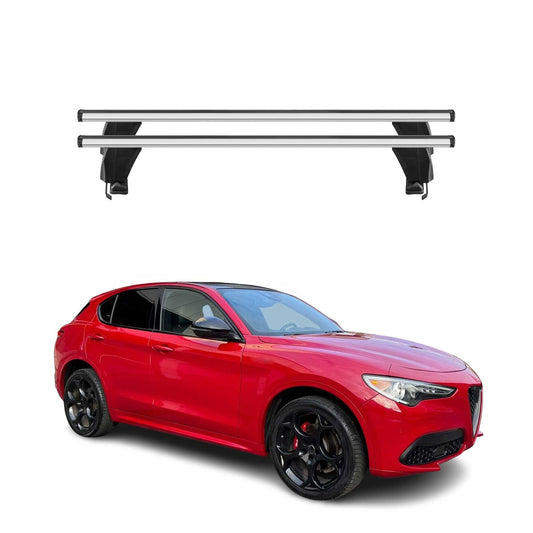 Menabo Dachträger Grundtäger für Alfa Romeo Stelvio 2016-2025 50kg Alu Silber 2x