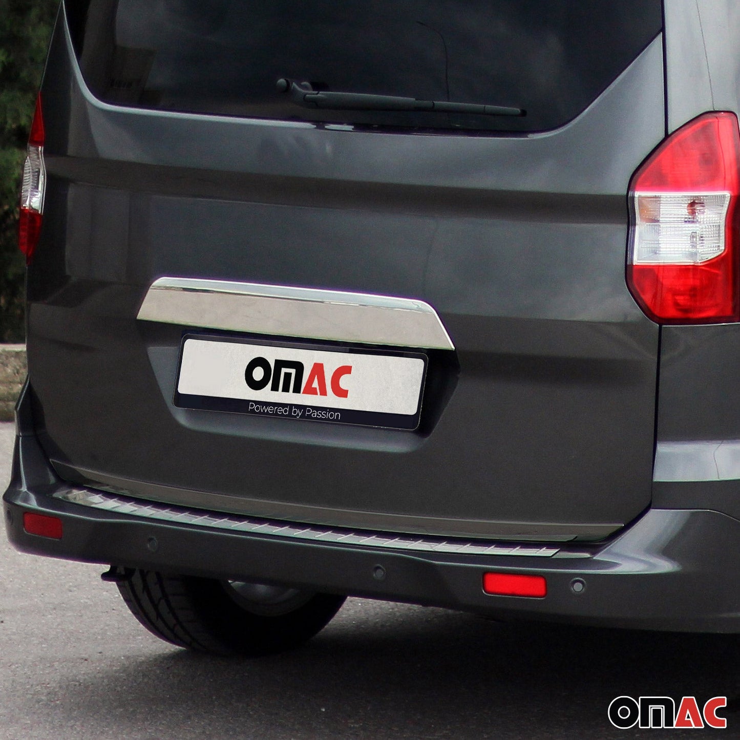 Bandă decorativă portbagaj, bandă decorativă hayon pentru Ford Tourneo Courier, oțel inoxidabil, culoare închisă