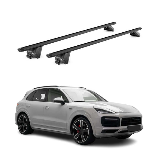 Portbagaj de plafon pentru Porsche Cayenne 2018-2025, 100 kg, aluminiu, negru, 2 piese, omologat ABE