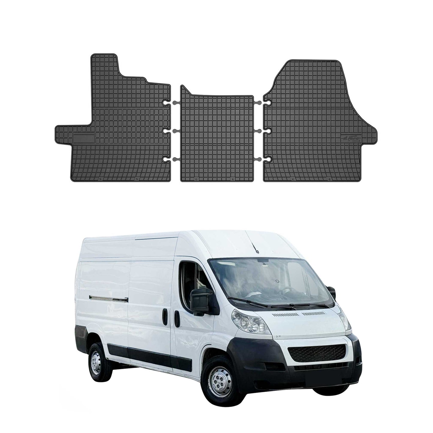 OMAC Gummi Fußmatten für Citroen Jumper 2006-2011 Automatten Gummi Schwarz 3tlg