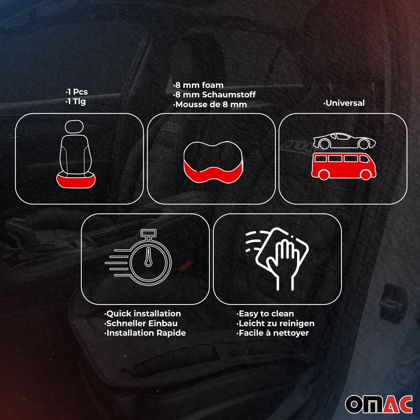 SPARCO Sitzkissen Sitzauflage Sitzschoner Universal Schwarz Blau Auto Sitzschutz