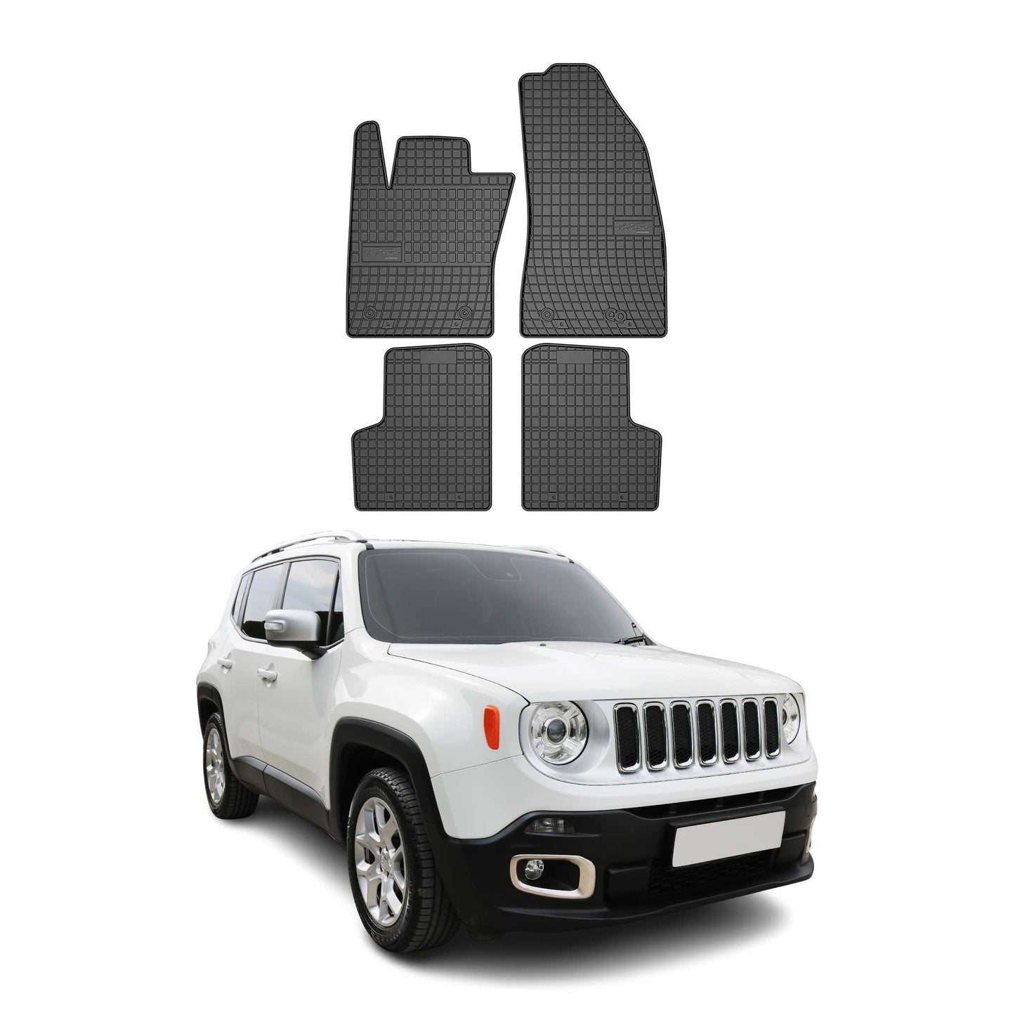 Covorașe de cauciuc Jeep Renegade 2014-2018, set de 4 piese, negru