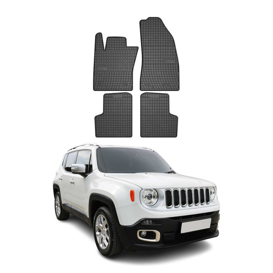 Covorașe de cauciuc Jeep Renegade 2014-2018, set de 4 piese, negru