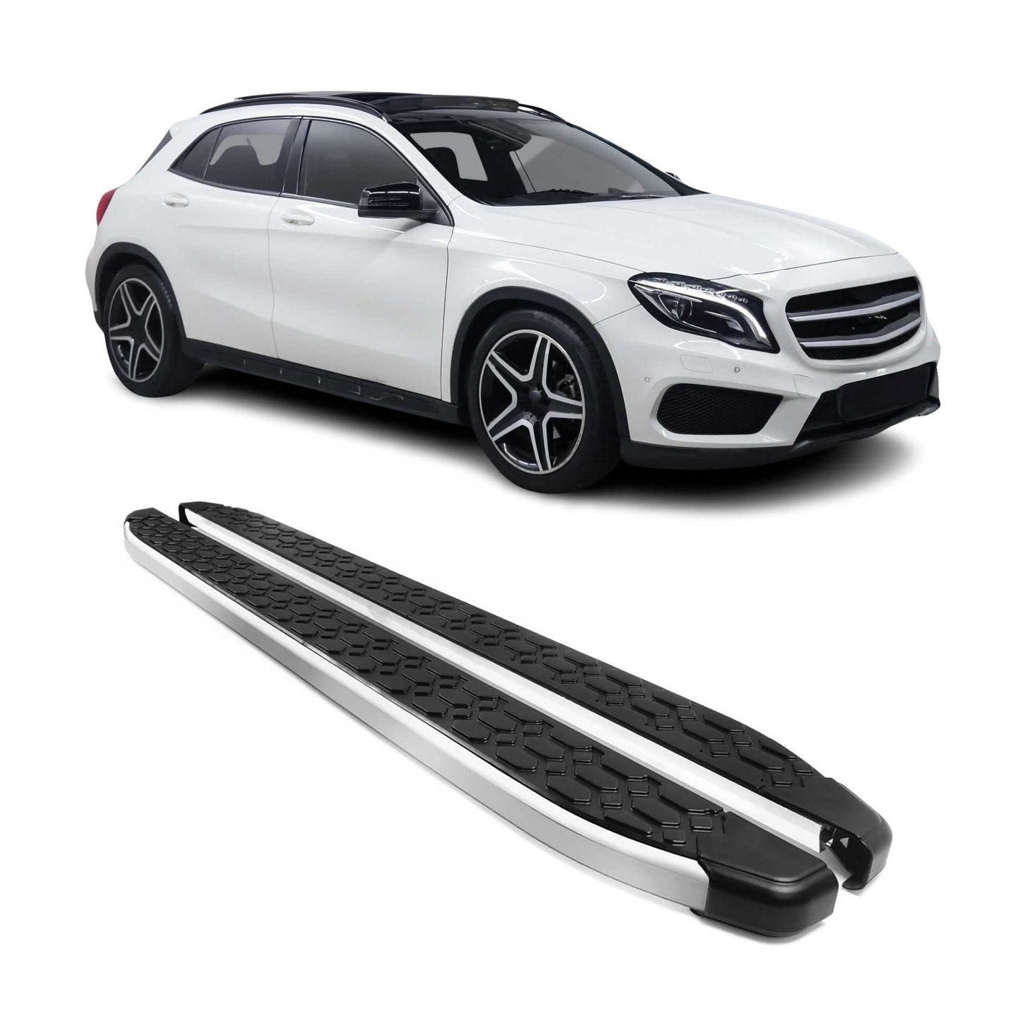 Alu Trittbretter Seitenschweller für Mercedes GLA Klasse X156 2014-2020 Schwarz