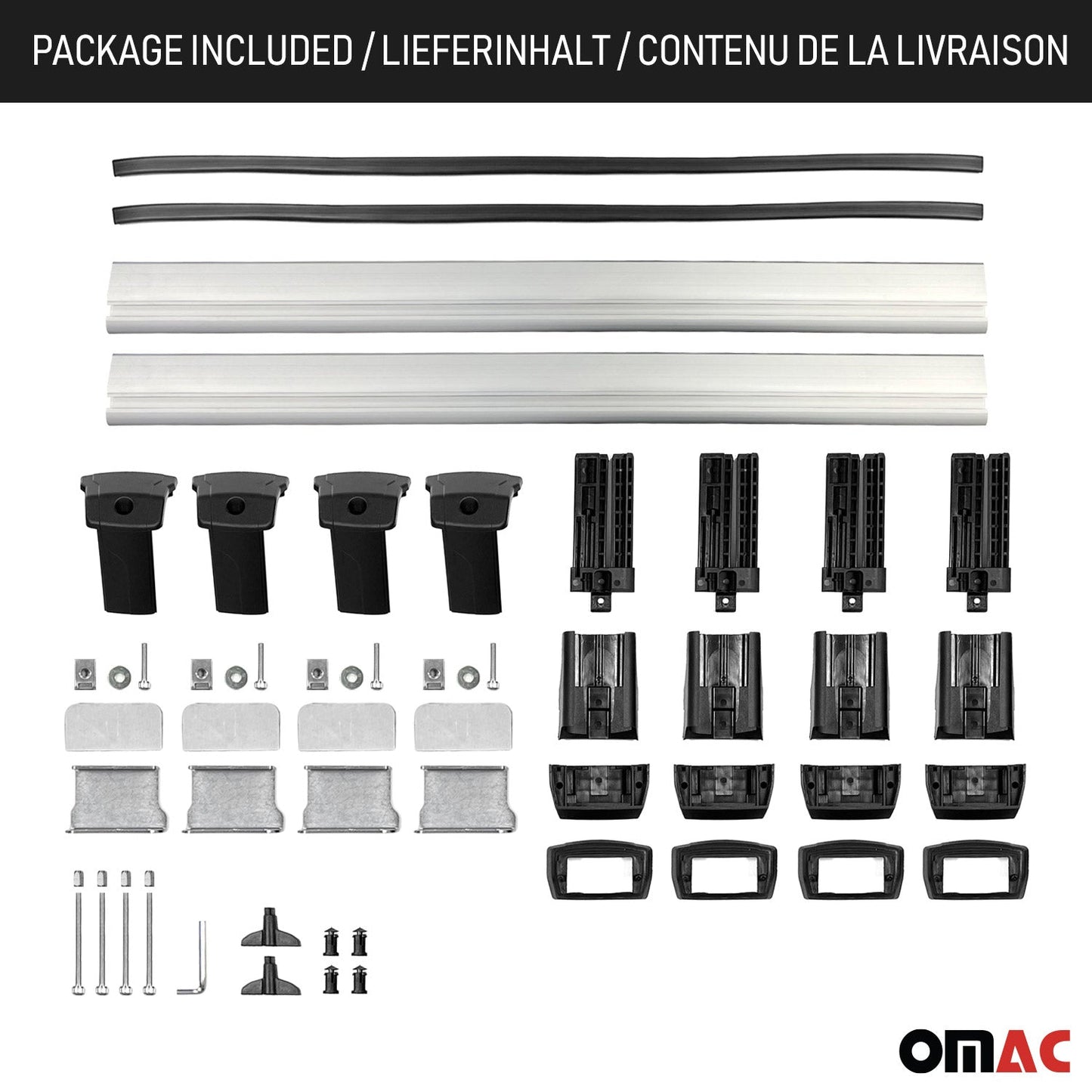 Portbagaj de plafon pentru Ford Transit Courier/Tourneo Courier 2023-2025, argintiu