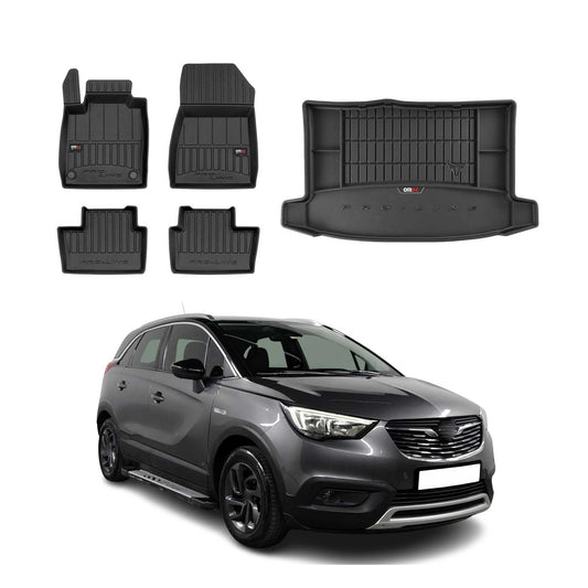 OMAC Fußmatten & Kofferraumwanne Set für Opel Grandland X 2017-2025 Gummi 5x