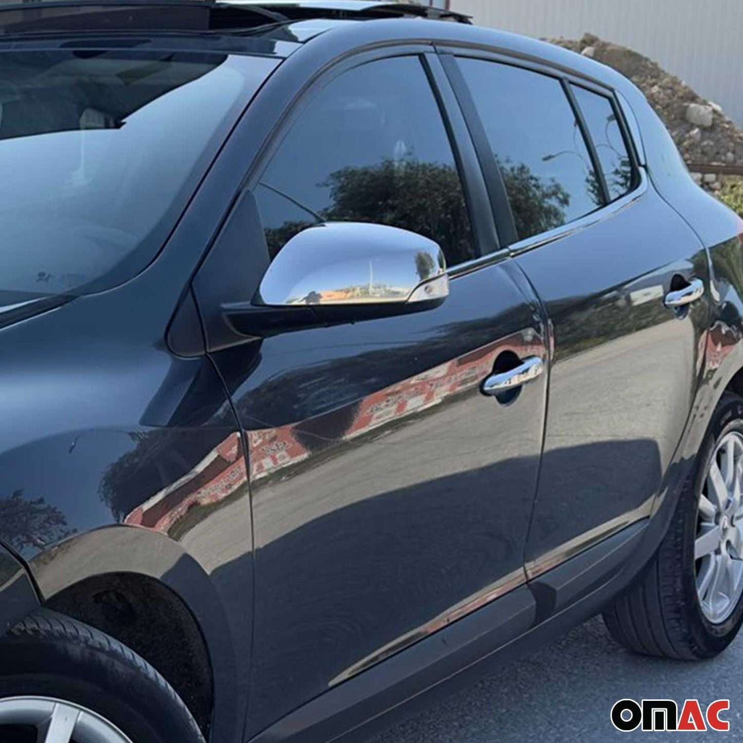 Benzi decorative pentru geamuri Renault Megane 2008-2016, oțel inoxidabil cromat, 6 bucăți