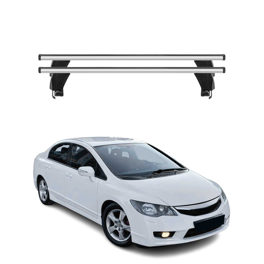 Menabo Dachträger Grundtäger für Honda Civic mk8 2005-2011 50kg Alu Silber 2 tlg