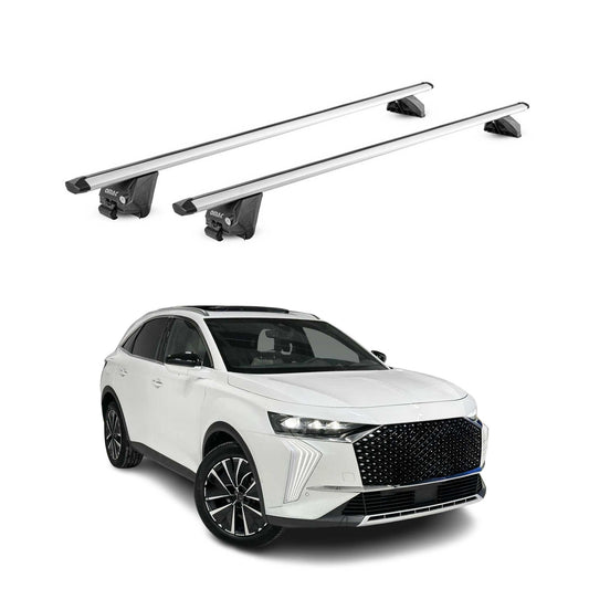 Bagażnik dachowy bazowy do DS 7 2018-2025 100 kg aluminiowy srebrny 2-częściowy ABE