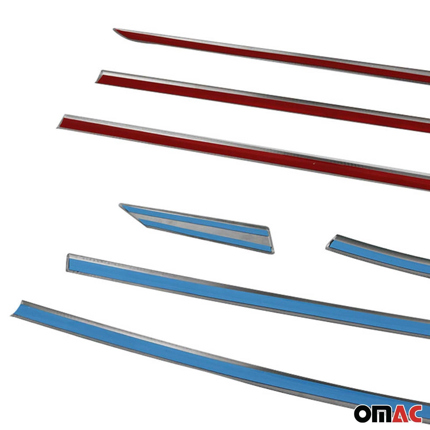 Benzi decorative pentru geamuri Peugeot 3008 2016-2025, oțel inoxidabil cromat, 8 bucăți