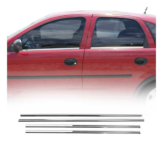 Fensterleisten Zierleisten für Opel Corsa C 2000-2006 Edelstahl Chrom 4tlg