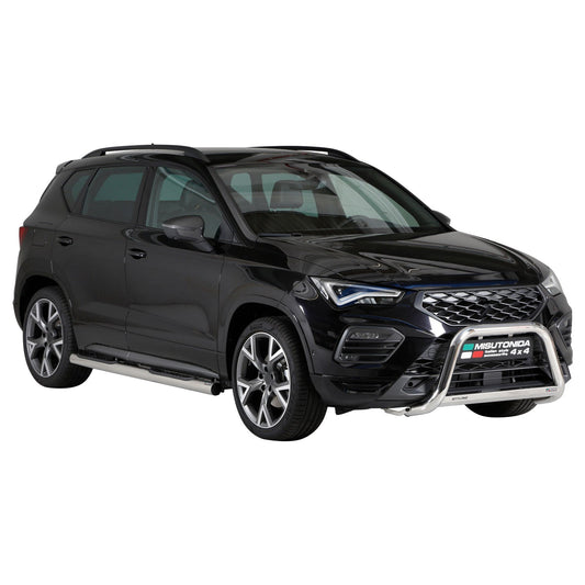 Bară de protecție/buton față pentru Seat Ateca 2021-2025, ø63mm, oțel, argintiu, protecție