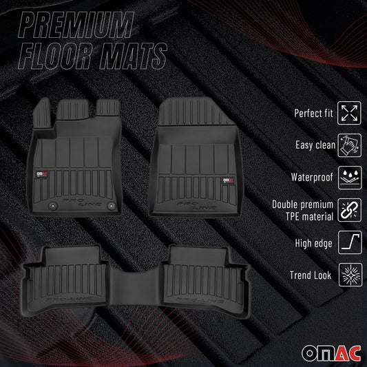 Covorașe auto TPE negre, set 3 piese, pentru Kia XCeed Hybrid 2019-2025