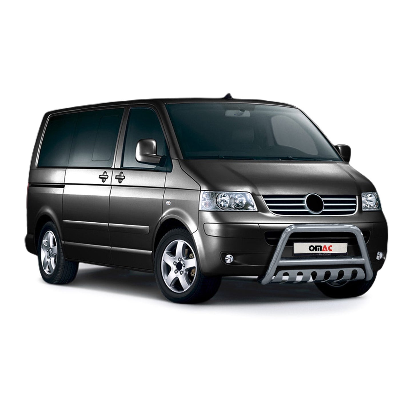 Bară de protecție/buton față pentru VW Transporter T5 2003-2015, certificată ABE, oțel inoxidabil, argintiu