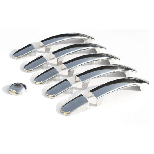 Nakładki na klamki drzwi, zaślepki na klamki drzwi do Forda Transita 2014-2025 5-drzwiowego, stal nierdzewna, 11x