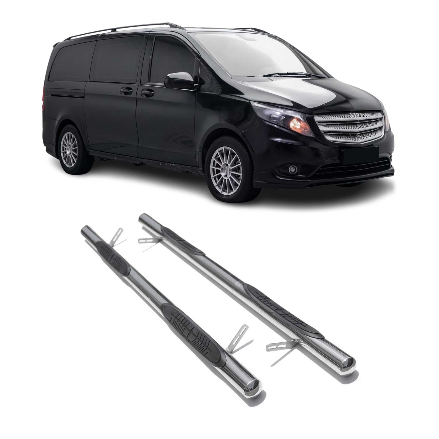 Praguri laterale Mercedes Vito W447 L1/L2 2014-2025, oțel, 2 buc.