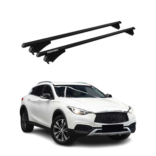 Menabo Grundträger Dachträger für Infiniti Qx30 2016-2019 ABE Alu Schwarz 2x