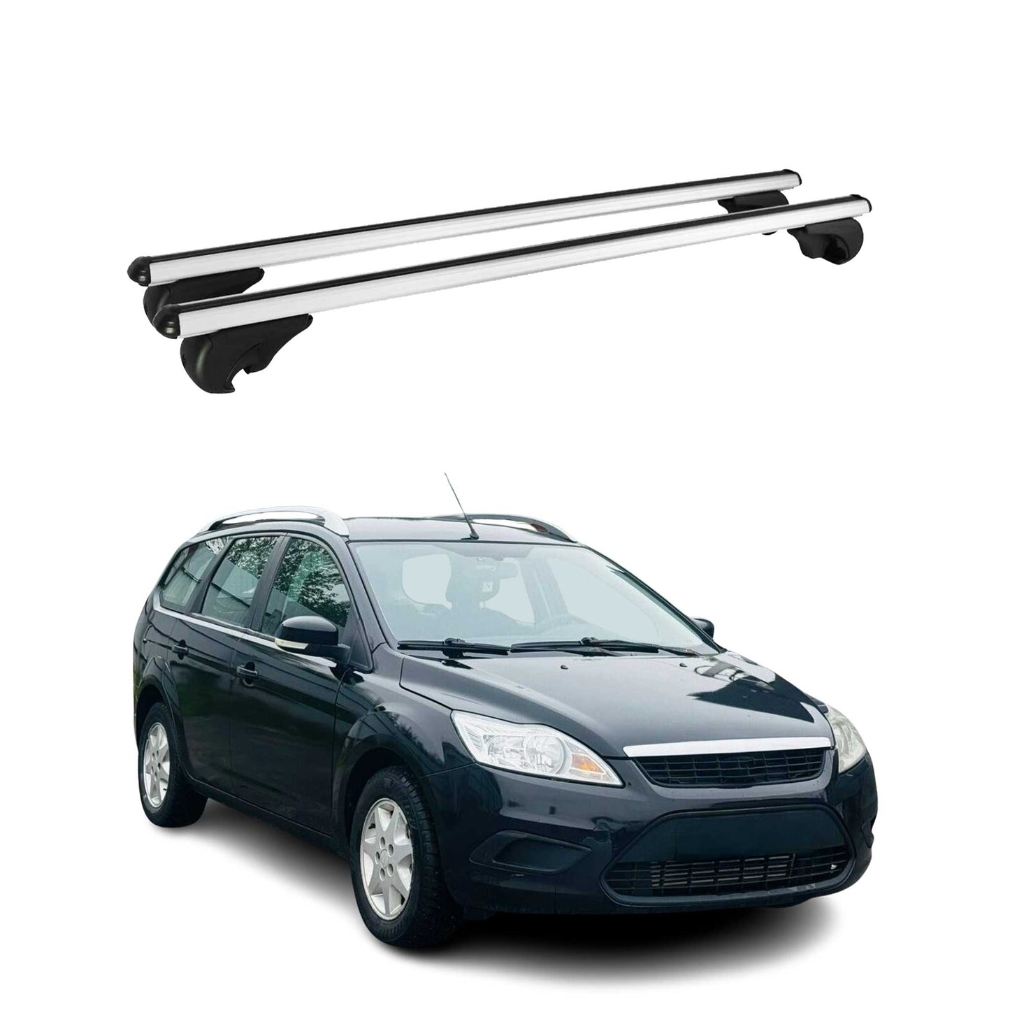 Dachträger Grundtäger für Ford Focus Turnier 2004-2011 75kg Alu Silber 2 tlg