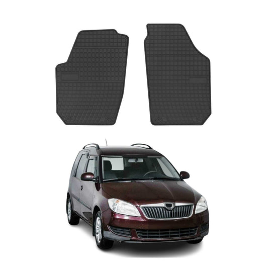 Covorașe cauciuc Skoda Roomster Praktik 2007-2015, set 2 piese, negru