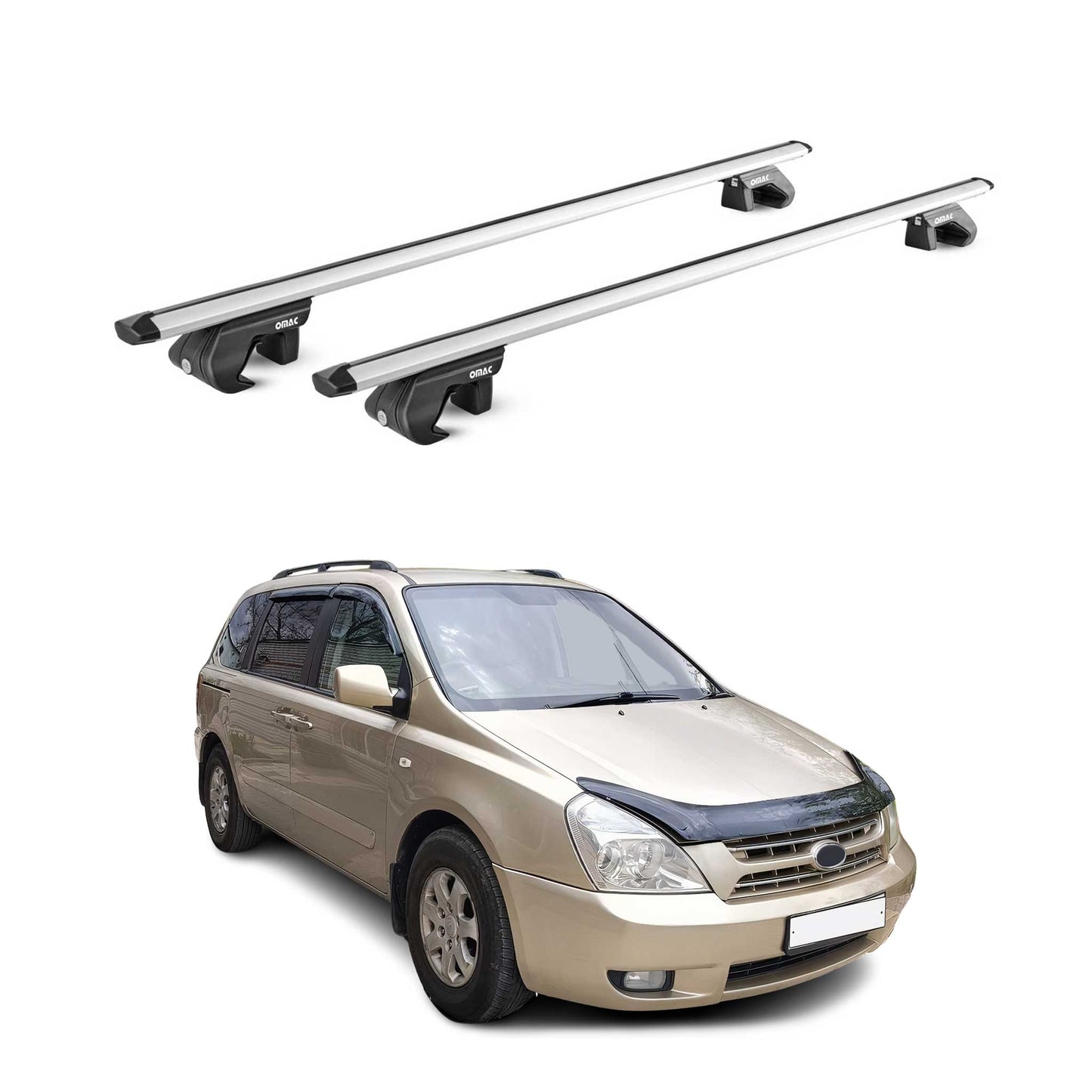 Dachträger Grundtäger für Kia Grand Carnival VQ 2006-2012 90kg Alu Silber 2x ABE