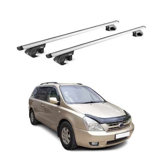 Dachträger Grundtäger für Kia Grand Carnival VQ 2006-2012 90kg Alu Silber 2x ABE