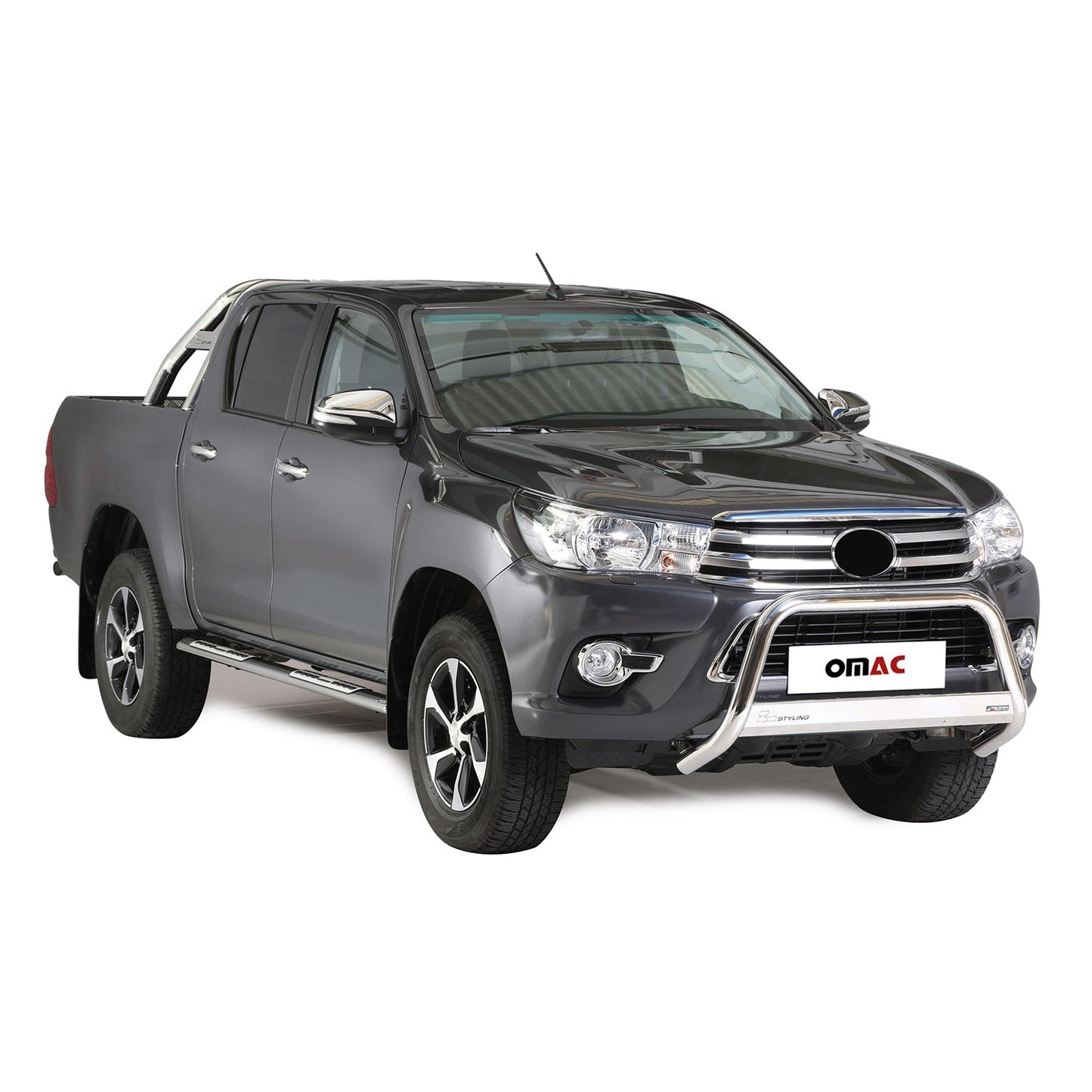 Bară de protecție/buton față pentru Toyota Hilux 2016-2018, ø63mm, oțel, argintiu, protecție