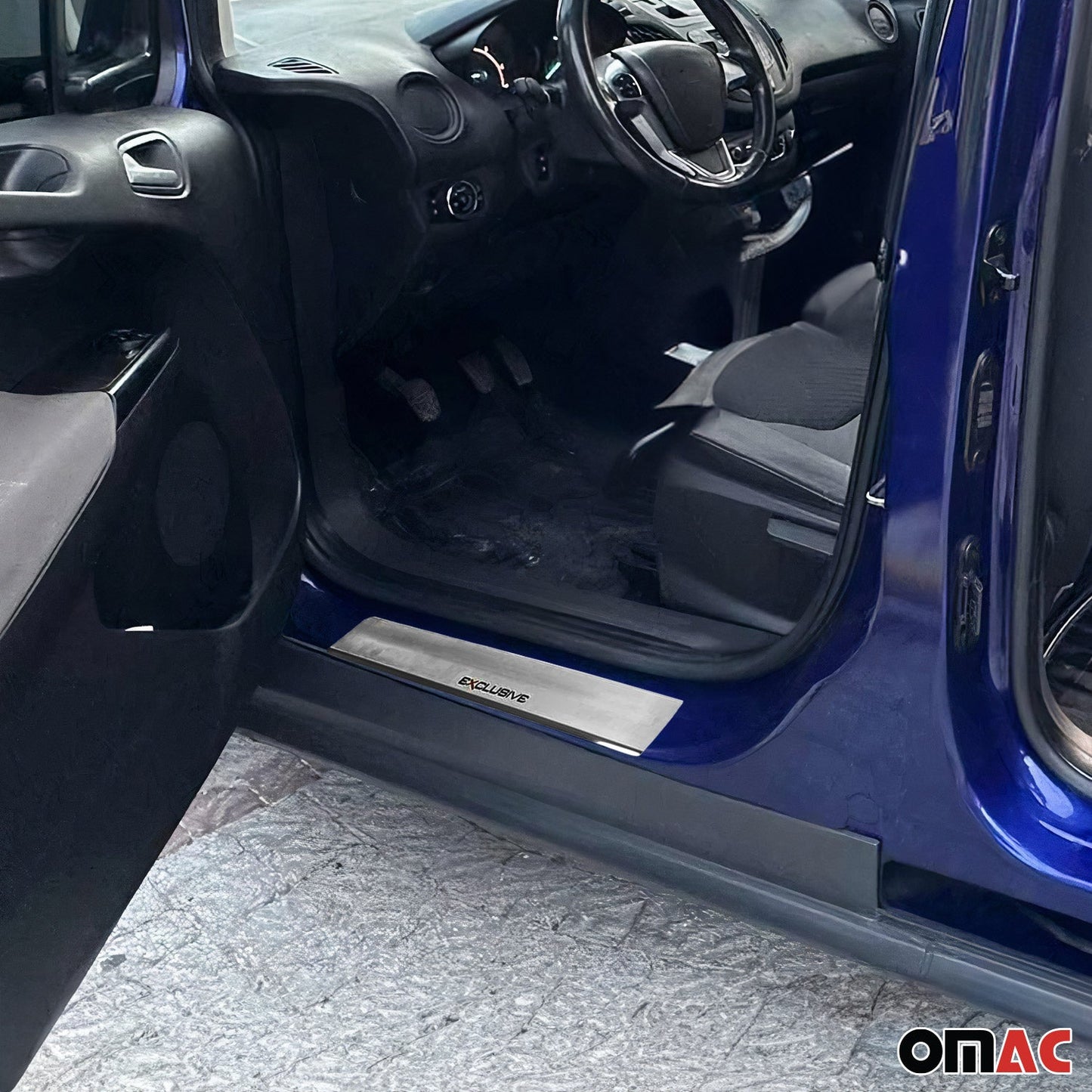 Ornamente prag uși exclusive pentru Ford Tourneo Courier 2014-2024, cromate, 4x