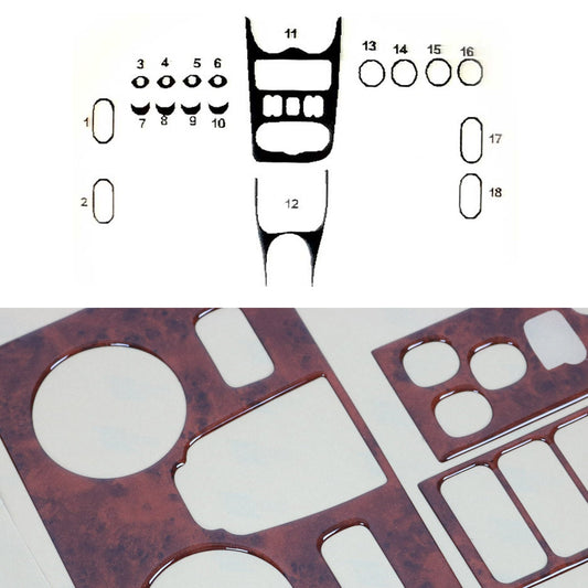 Ornamente interioare cockpit pentru Dacia Duster 2010-2012, aspect lemn, 18x