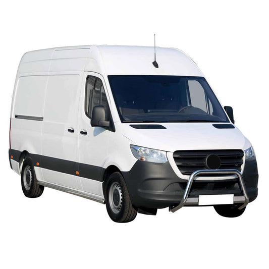 Bară de protecție față din oțel inoxidabil pentru Mercedes Sprinter 2018-2021, gri, 63 mm