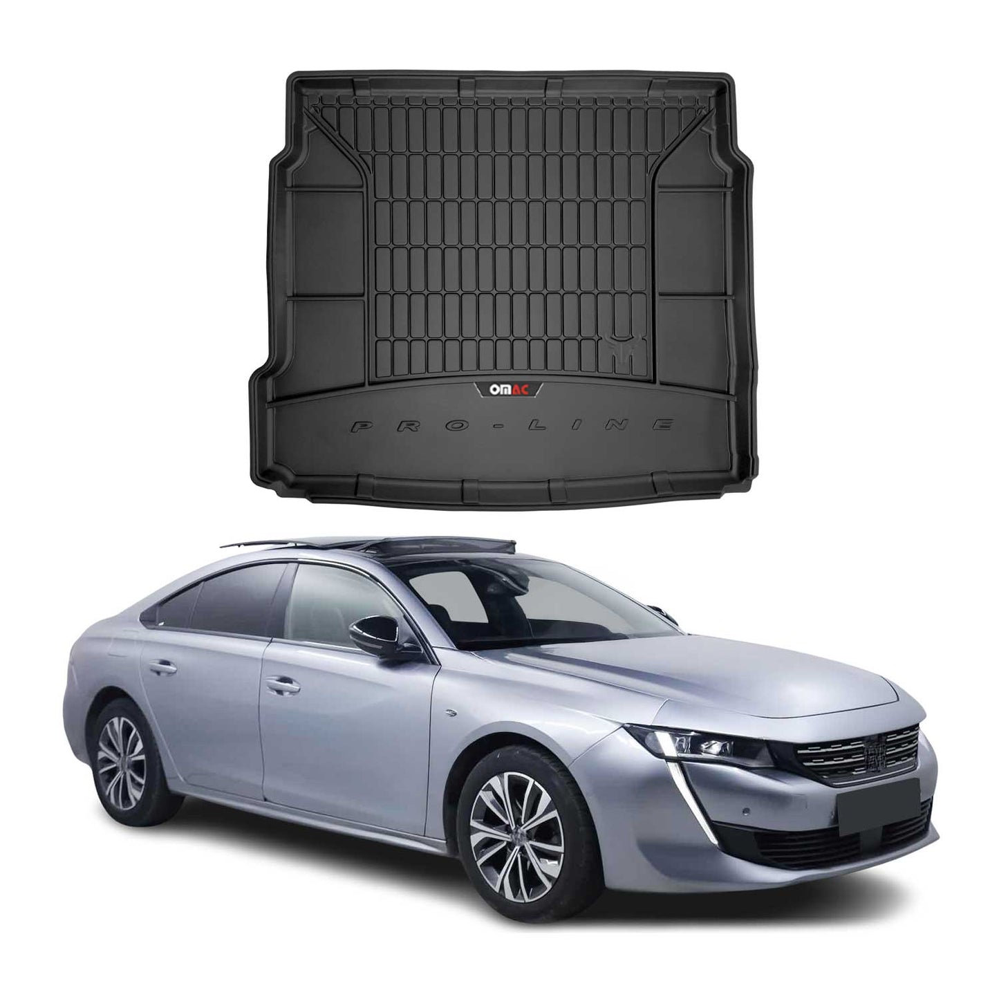 OMAC Gummi Kofferraumwanne für Peugeot 508 2018-2025 TPE Laderaumwanne Schwarz